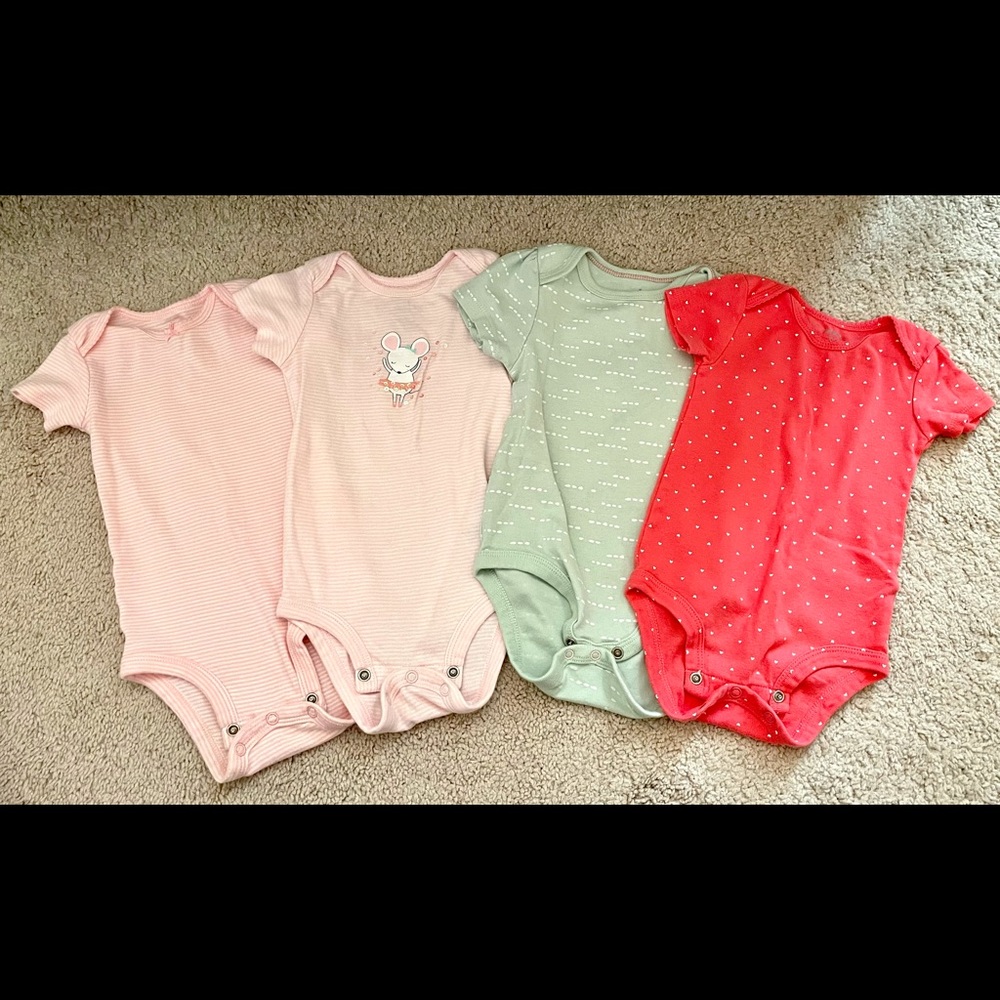 Bundle of 4 baby girls onesies 12 months